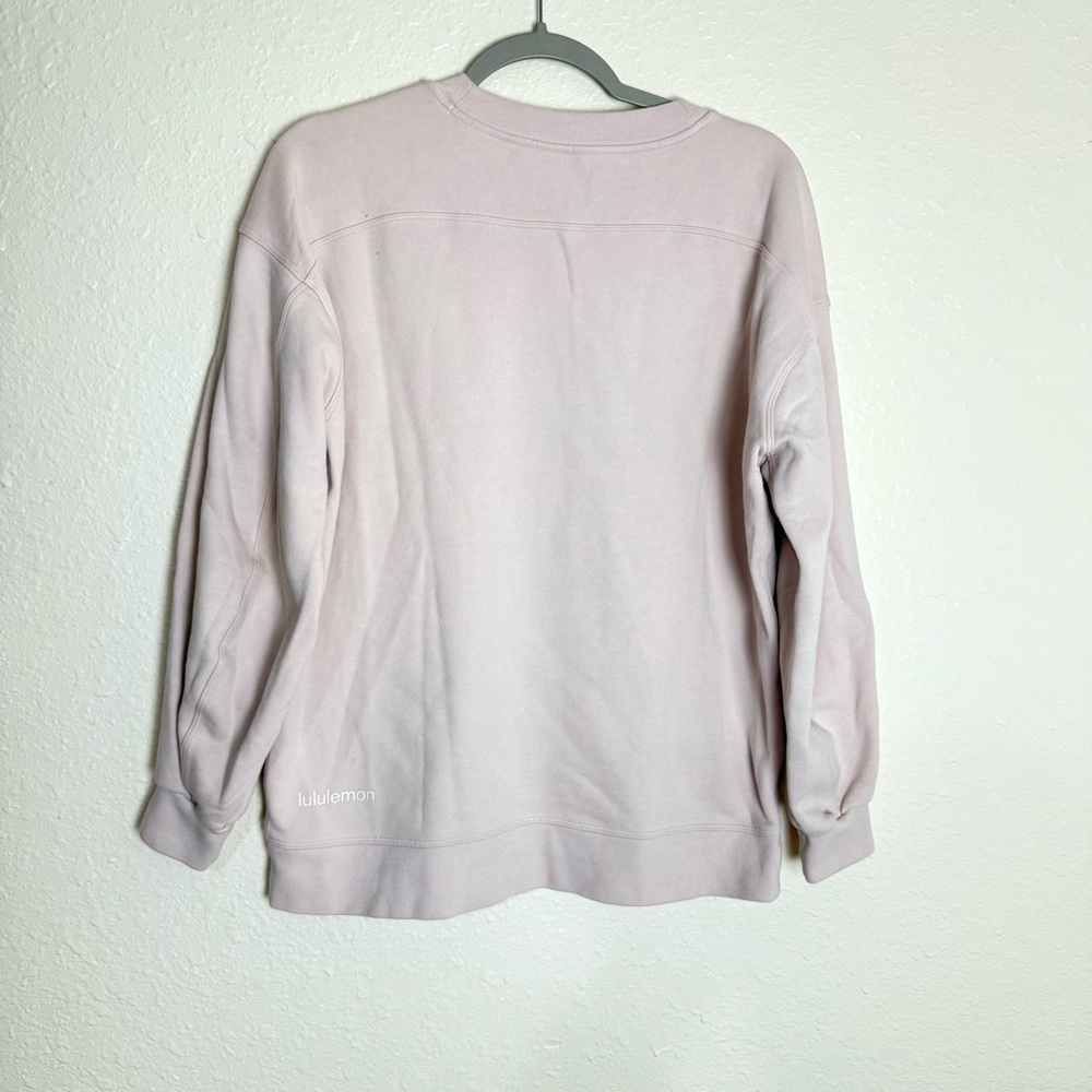 Lululemon Perfectly Oversized Crew Sweatshirt pink blush no sz tag close to sz 6 - Picture 4 of 14